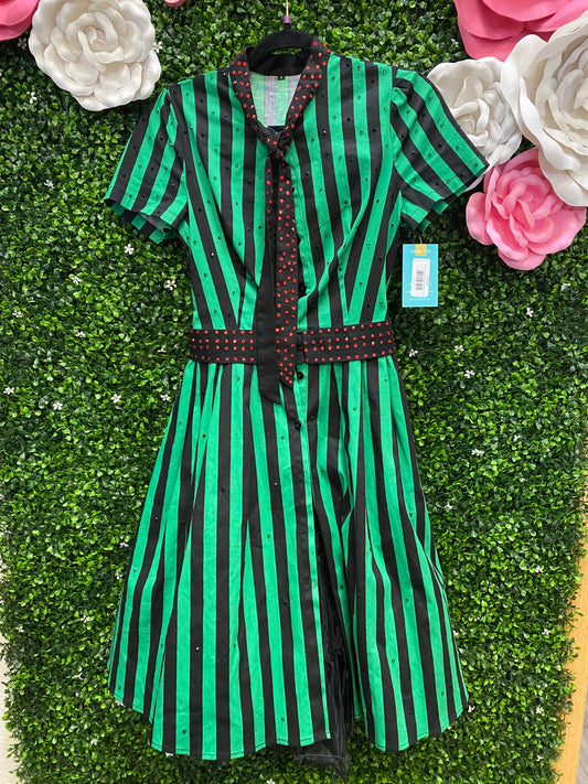 Adult Small Green and Black Stripped Costume