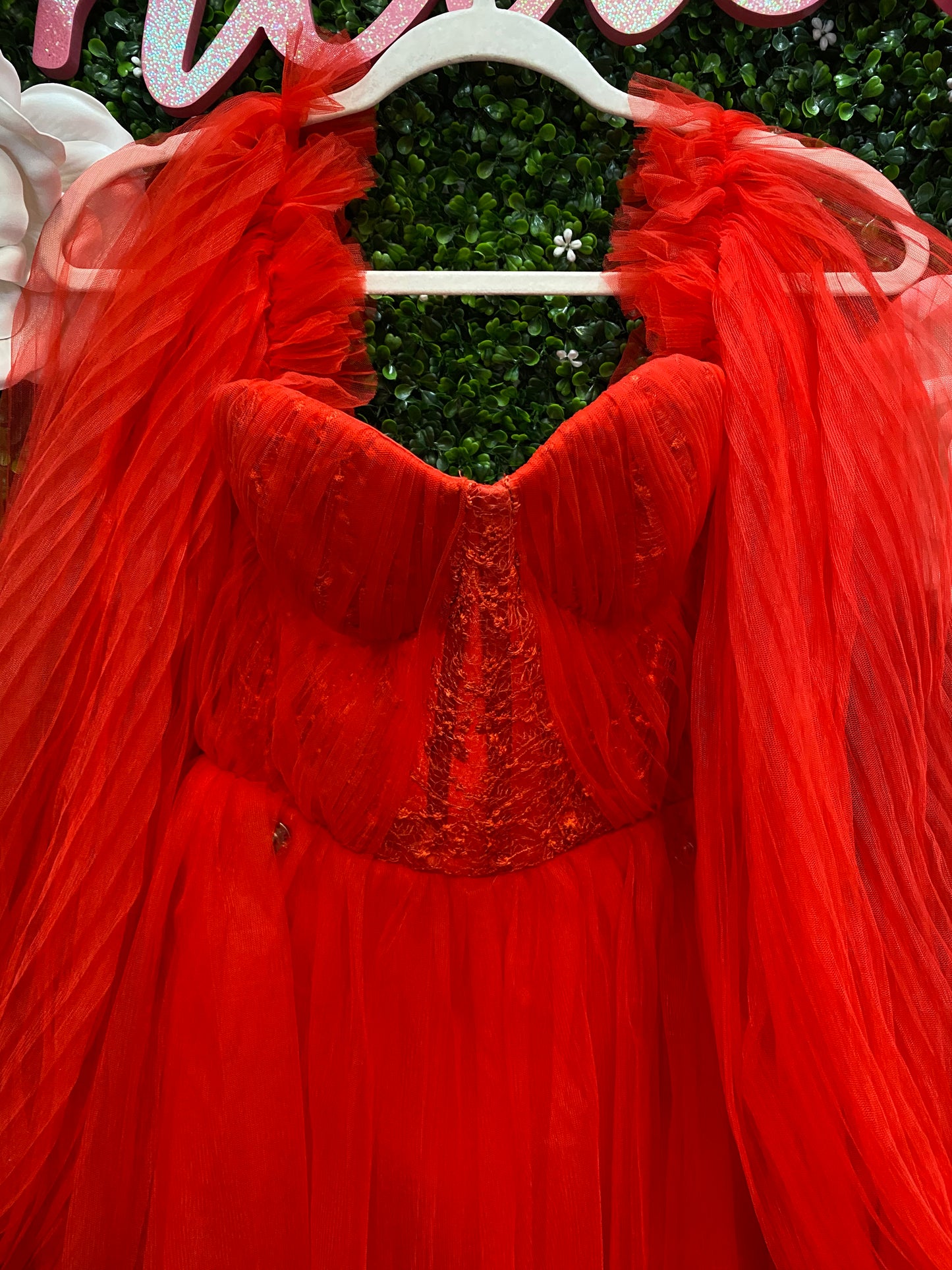 Adult Small Red Corset Tulle Costume