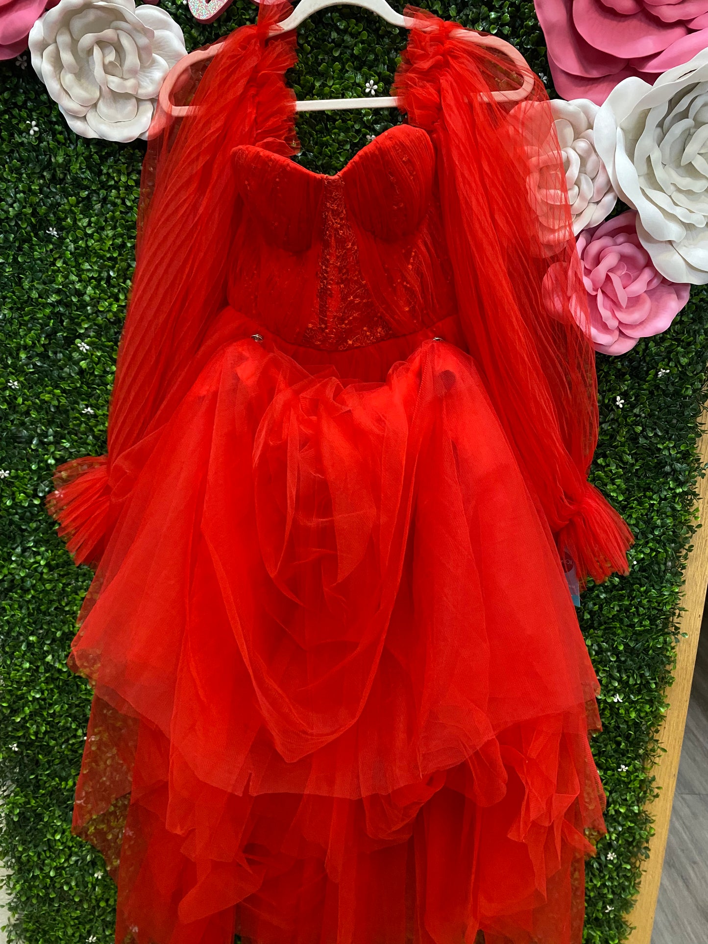 Adult Small Red Corset Tulle Costume
