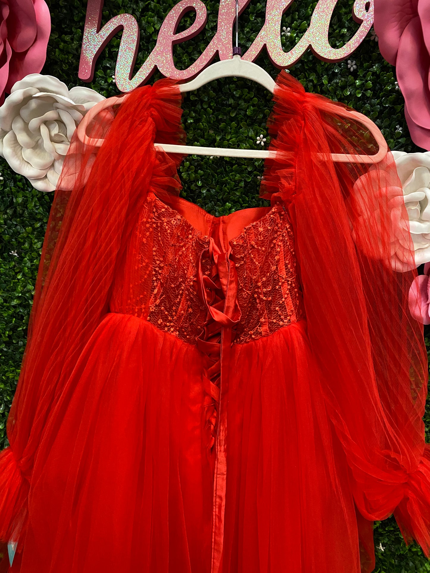 Adult Small Red Corset Tulle Costume