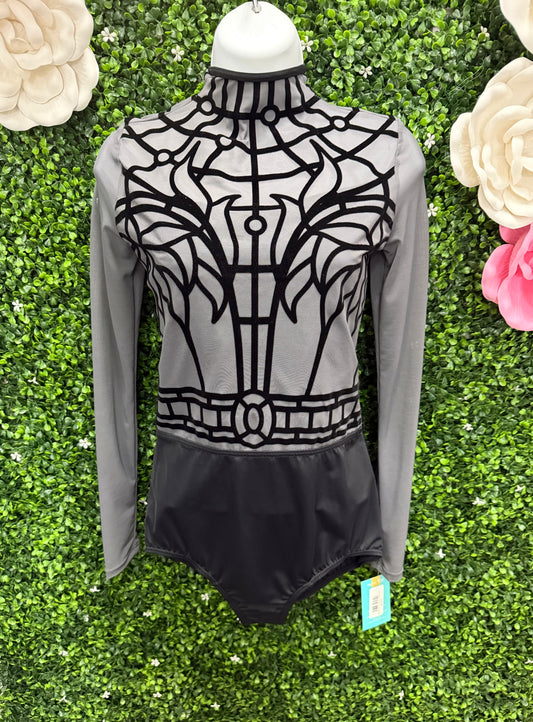 Adult Medium Black and Grey Leotard Costume