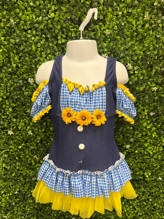 Child Small Blue Yellow Plaid Costume