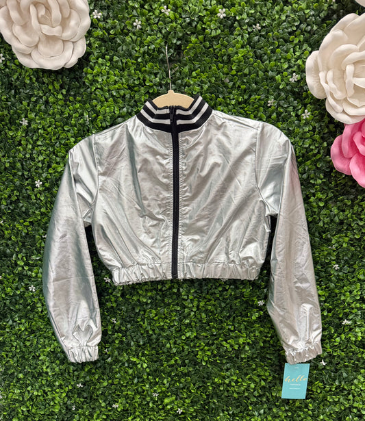 Child Intermediate Silver Crop Jacket