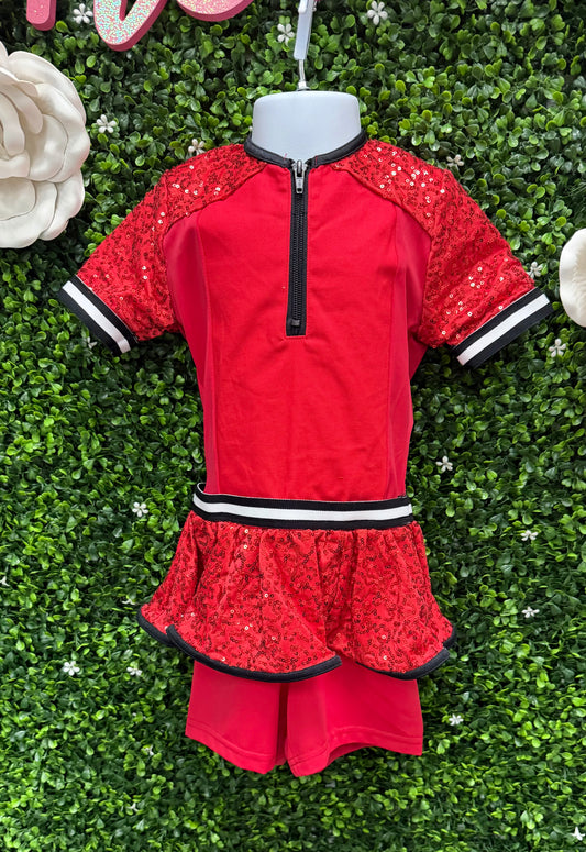 Child Intermediate Red Black Sequin Costume