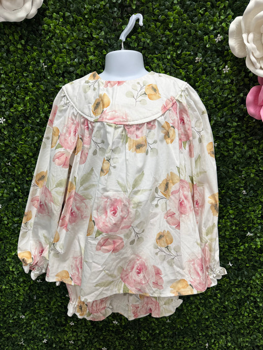 Child Medium White Floral Pajama Costume