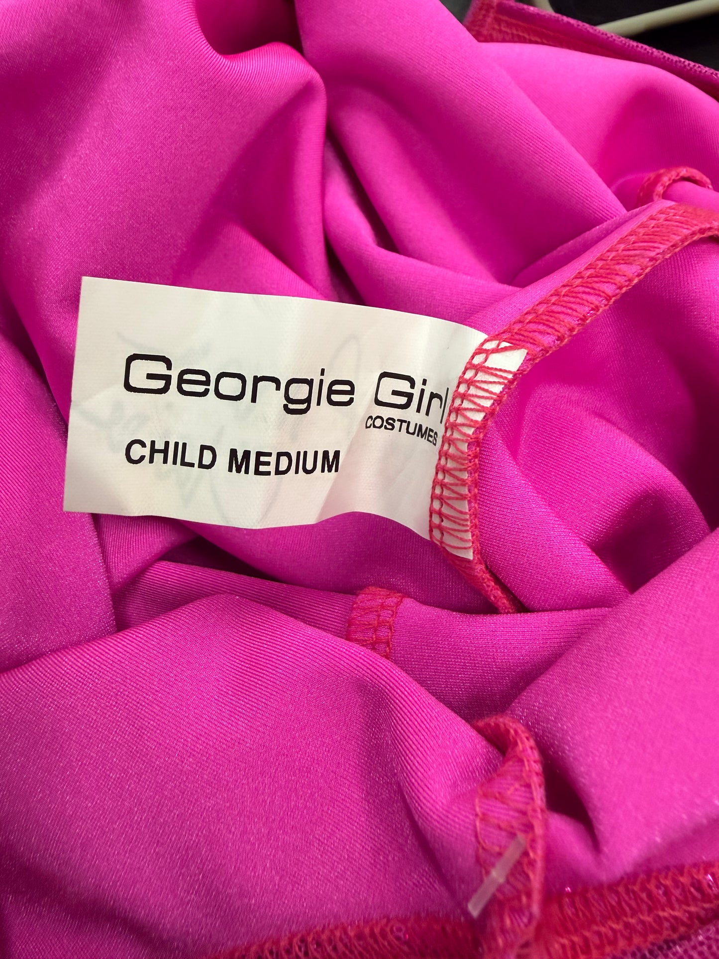 Child Medium Pink Sequin Biketard