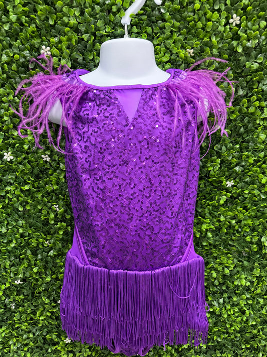 Child Intermediate Purple Fringe Sequin Costume