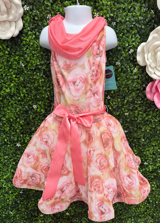 Child Medium Pink Floral Dance Dress Costume
