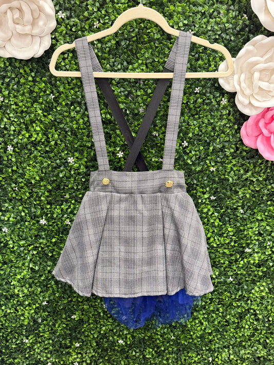 Child Intermediate Plaid Overall Skirt Costume