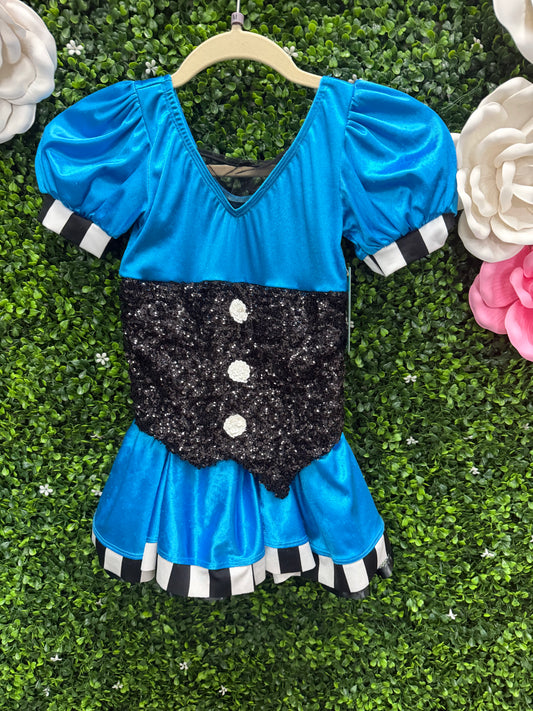 Child Medium Blue and Black Sparkle Costume