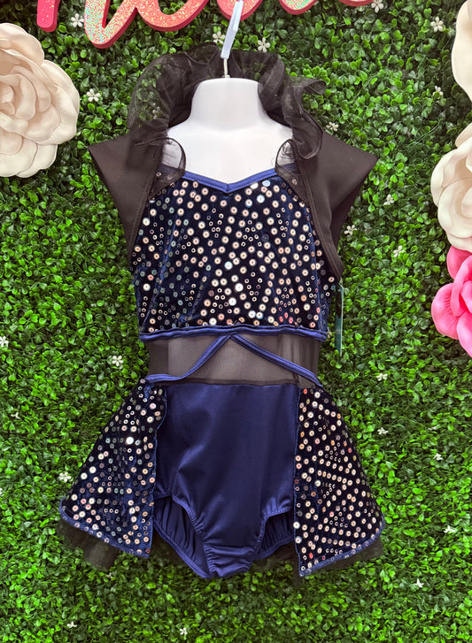Child Medium Blue Black Sequin Costume