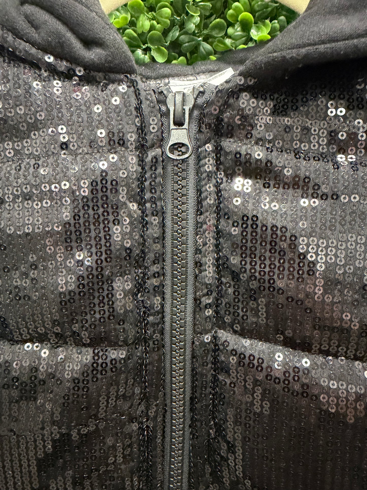 Child Large Black Sequin Puffer Vest Costume