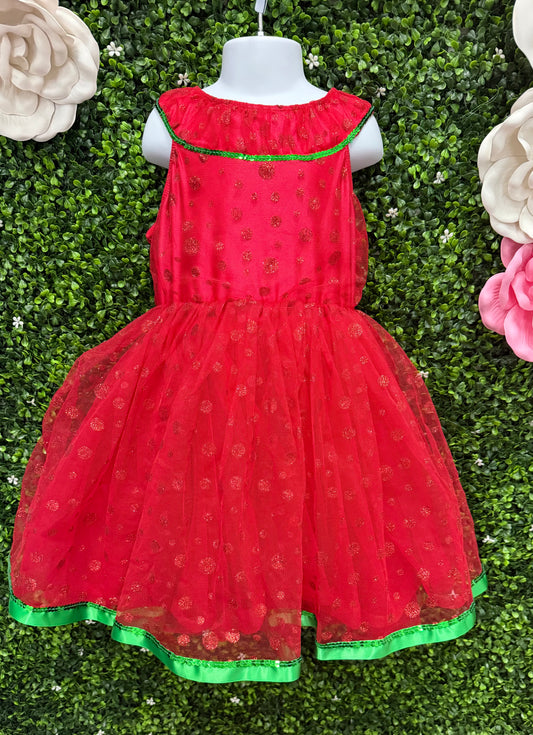 Child Large Red And Green Ballet Costume