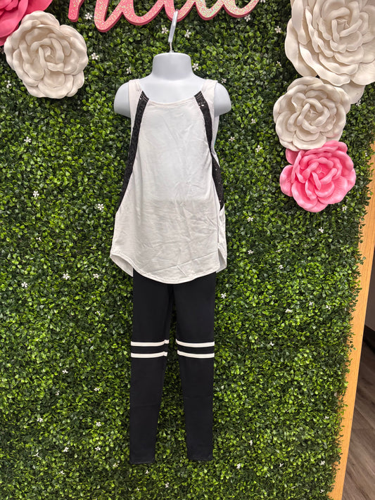 Child Small Black and White Tank with pants - Costume