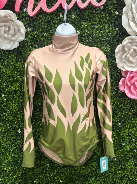 Adult Medium Tan and Green Vine Leotard and Skirt