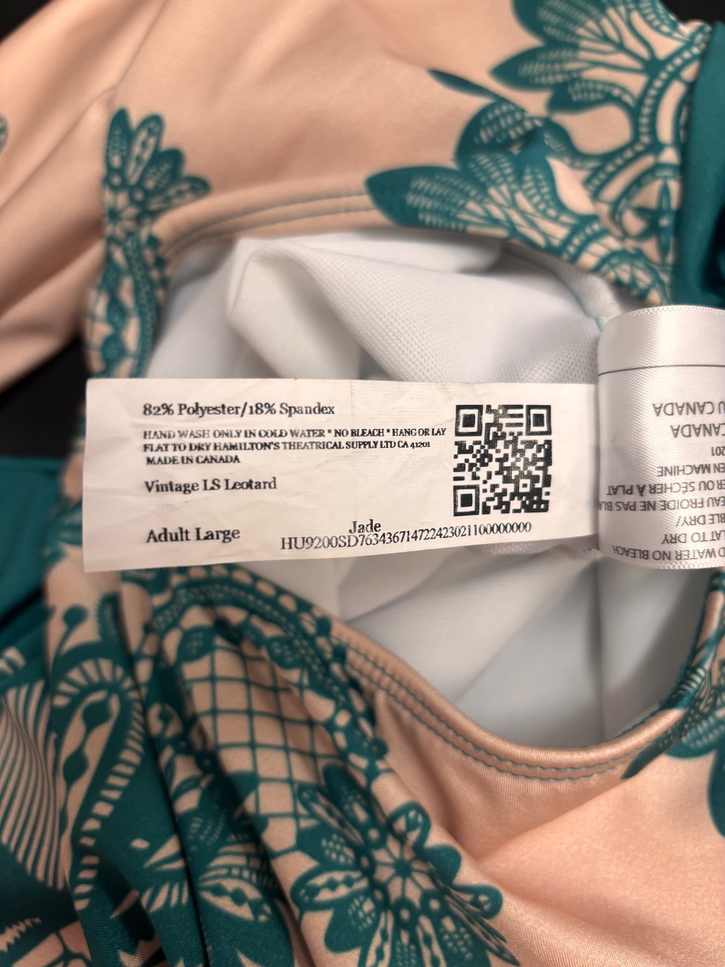 Adult Large Teal Leotard with Skirt