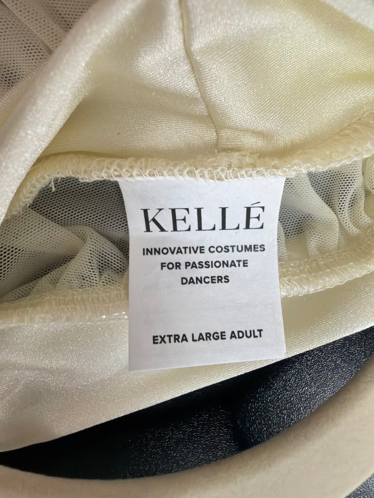 Adult X-Large Cream Leotard with Skirt