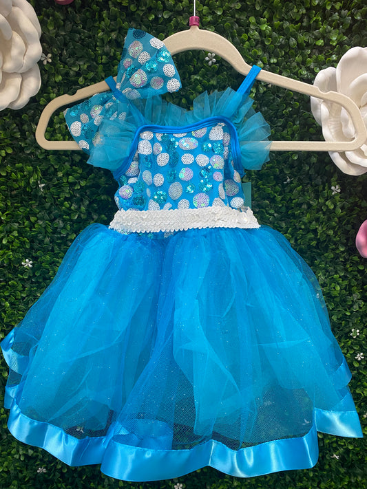 Child X-Small Blue Polka dot Costume