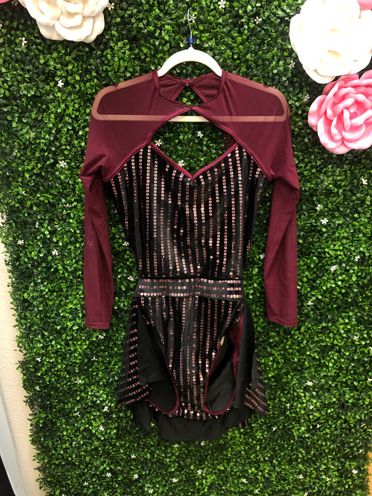 Adult X-Large Maroon Black Costume