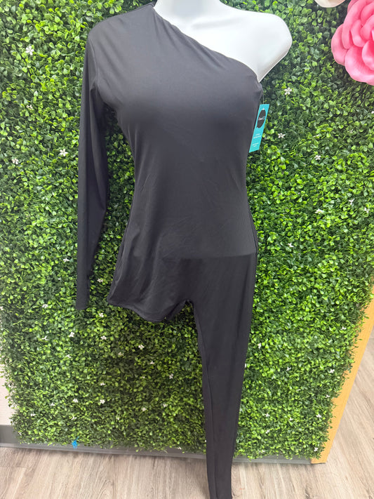 Adult Large Black One Leg One Arm Unitard