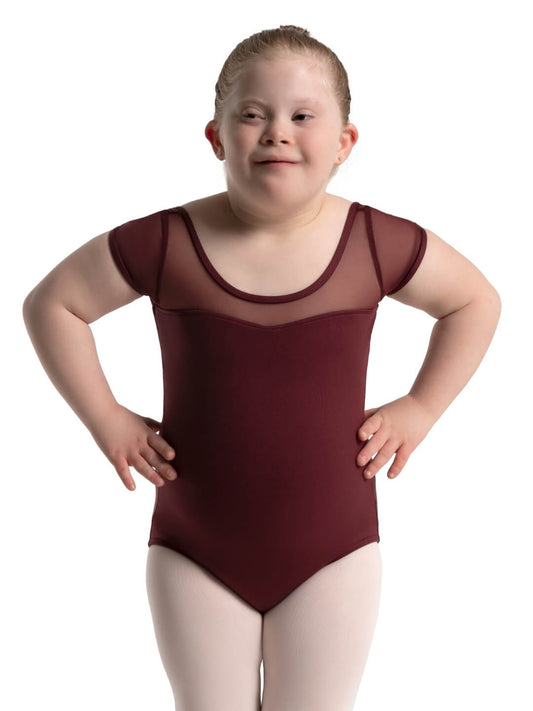 Capezio Mesh Yoke Short Sleeve Leotard - Child