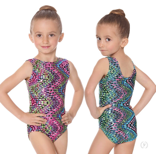 Eurotard Dizzy Dots Metallic Foil Gymnastics Leotard - Child