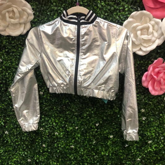 Child Intermediate Silver Crop Jacket