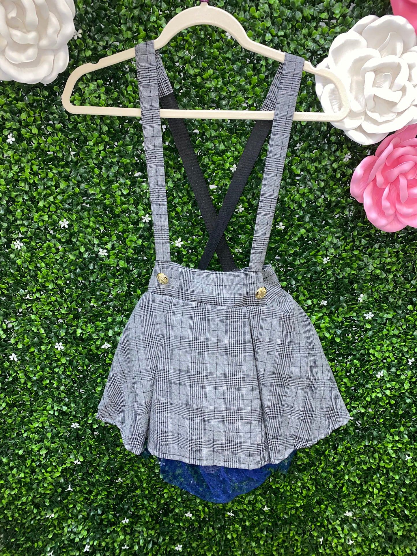 Child Intermediate Plaid Overall Skirt Costume