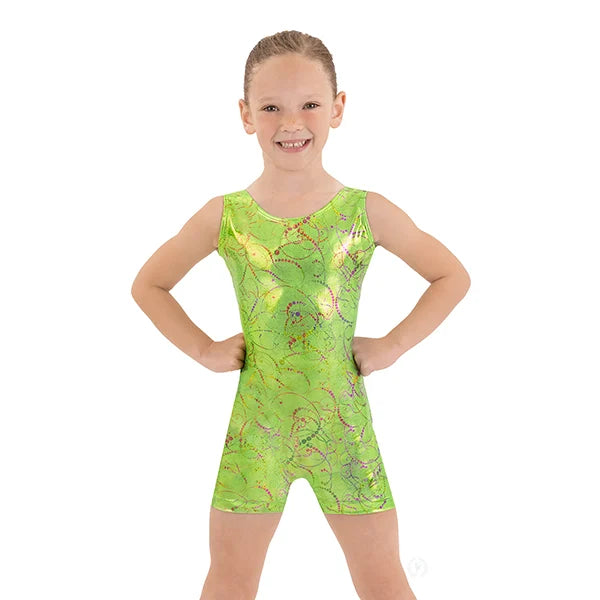 Eurotard Metallic Splatter Gymnastics Biketard - Child
