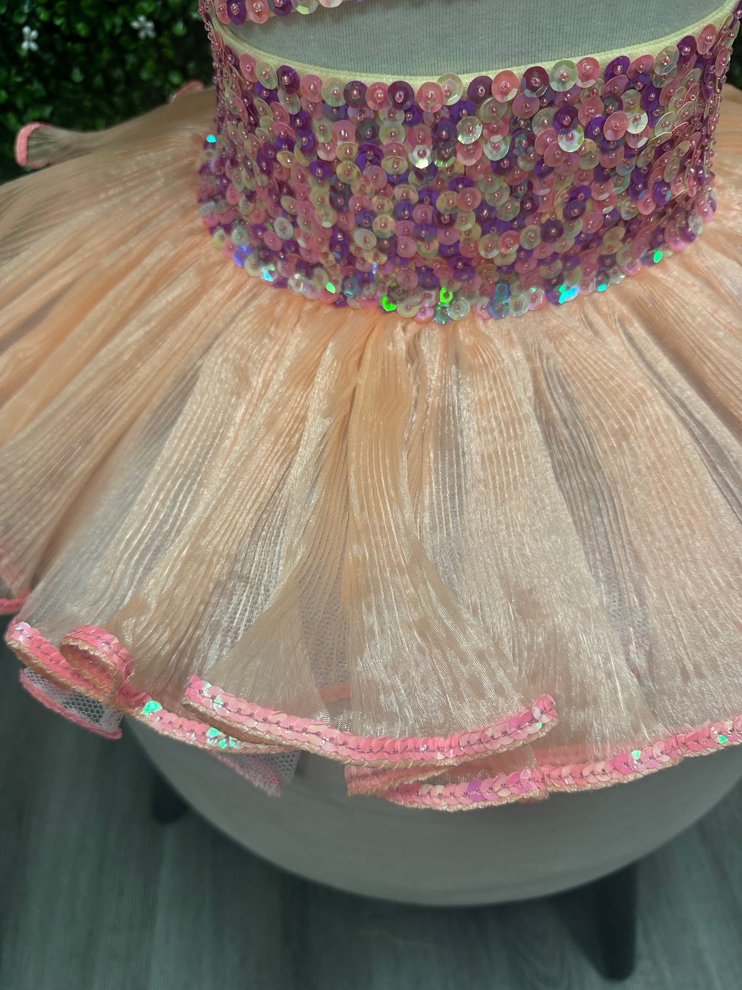 Child Medium 2 Piece Sequin Pink Costume