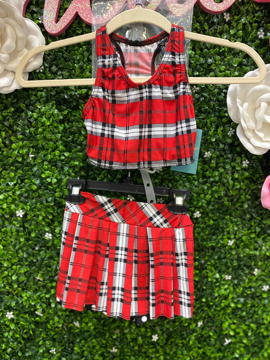 Child Intermediate Red Plaid 2 Piece