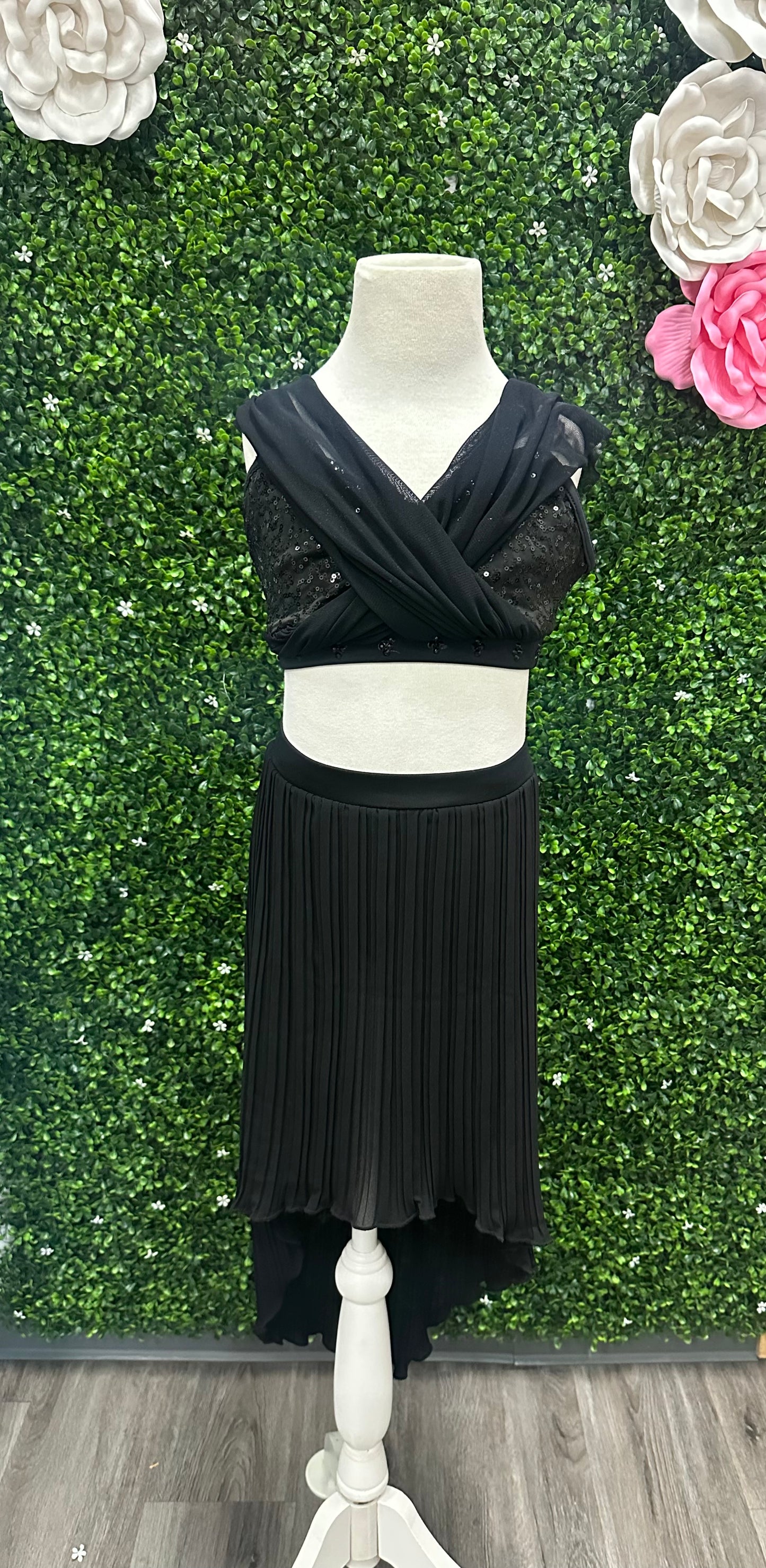 Child Medium Black Two Piece Costume
