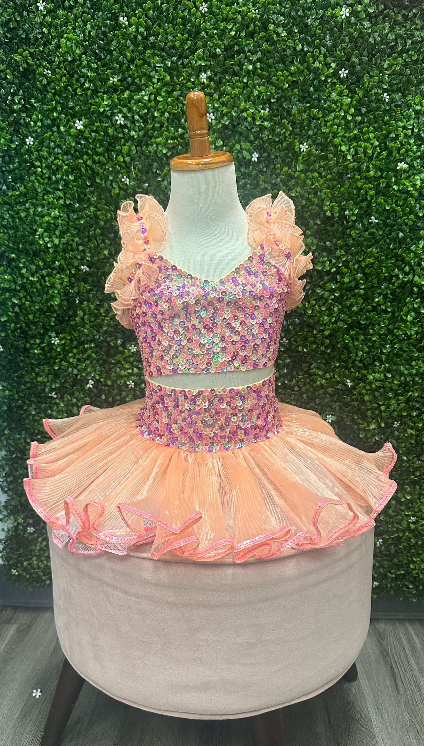 Child Medium 2 Piece Sequin Pink Costume