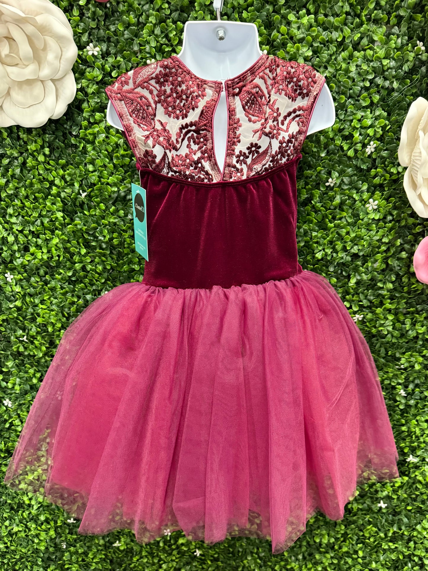 Child Small Maroon Ballet Costume
