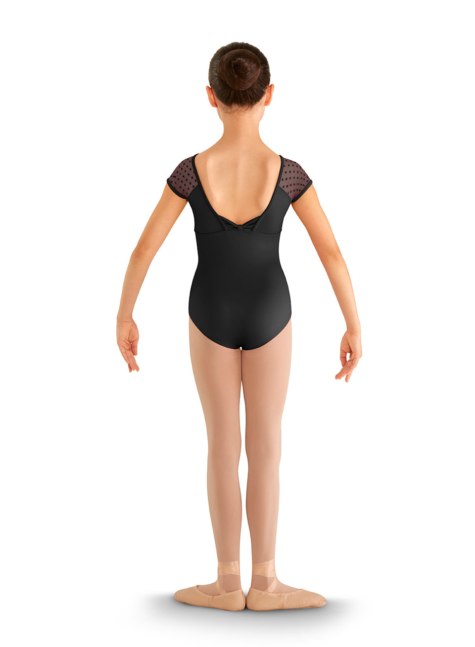 Bloch Heart Mesh Cap Sleeve Leotard - Child