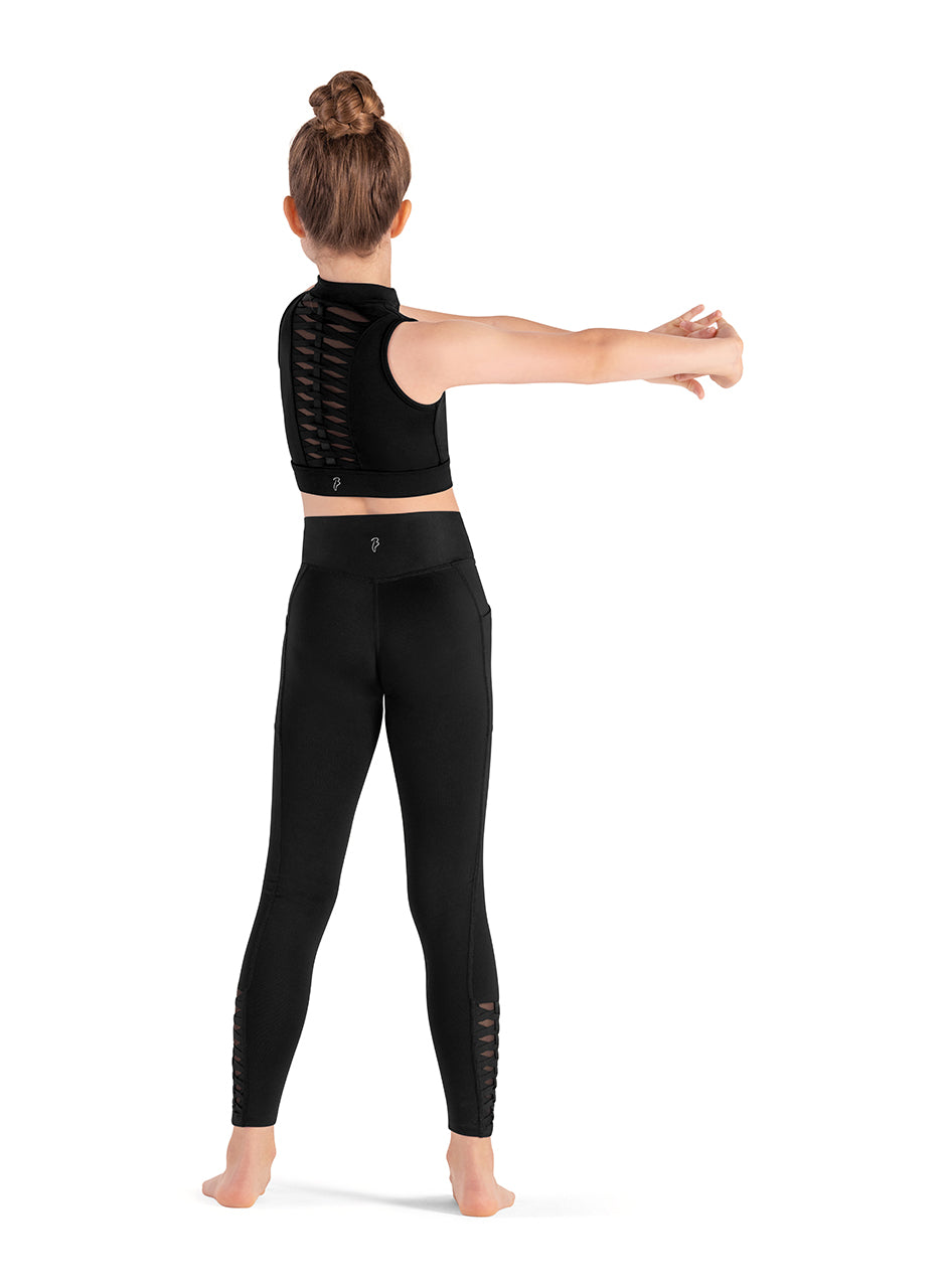 Bloch Weave Zip Crop Top - Child