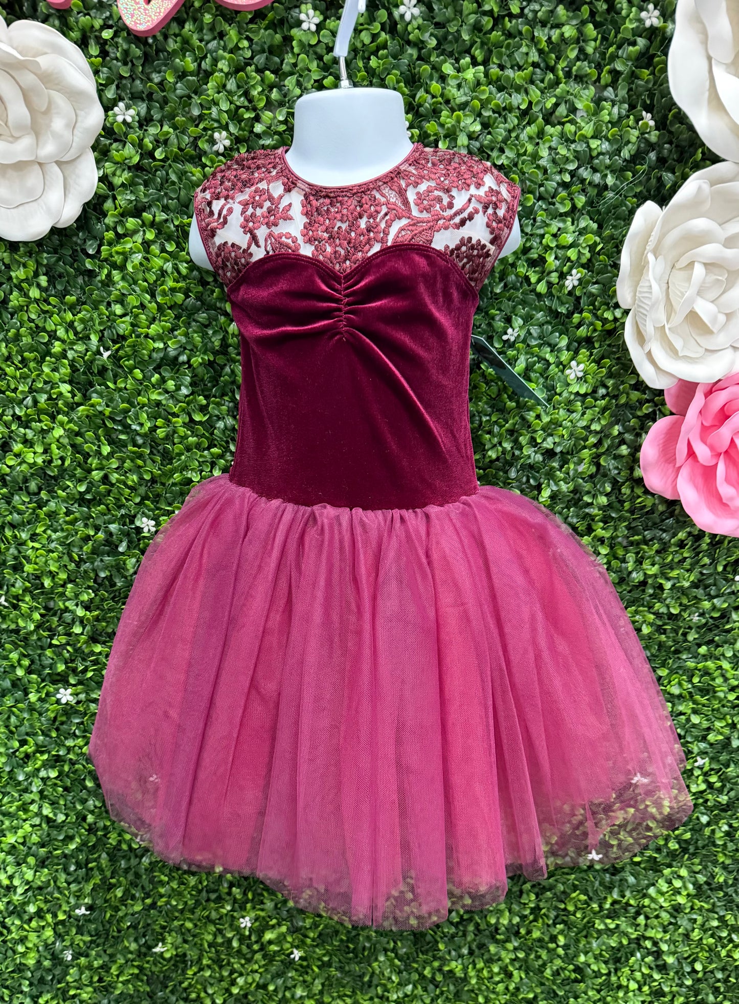 Child Small Maroon Ballet Costume