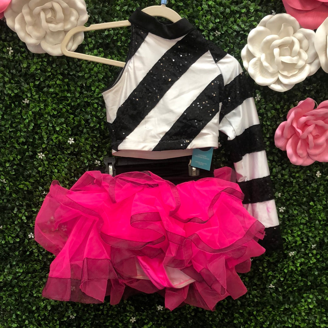 Child Large Pink and Black Two Piece Costume