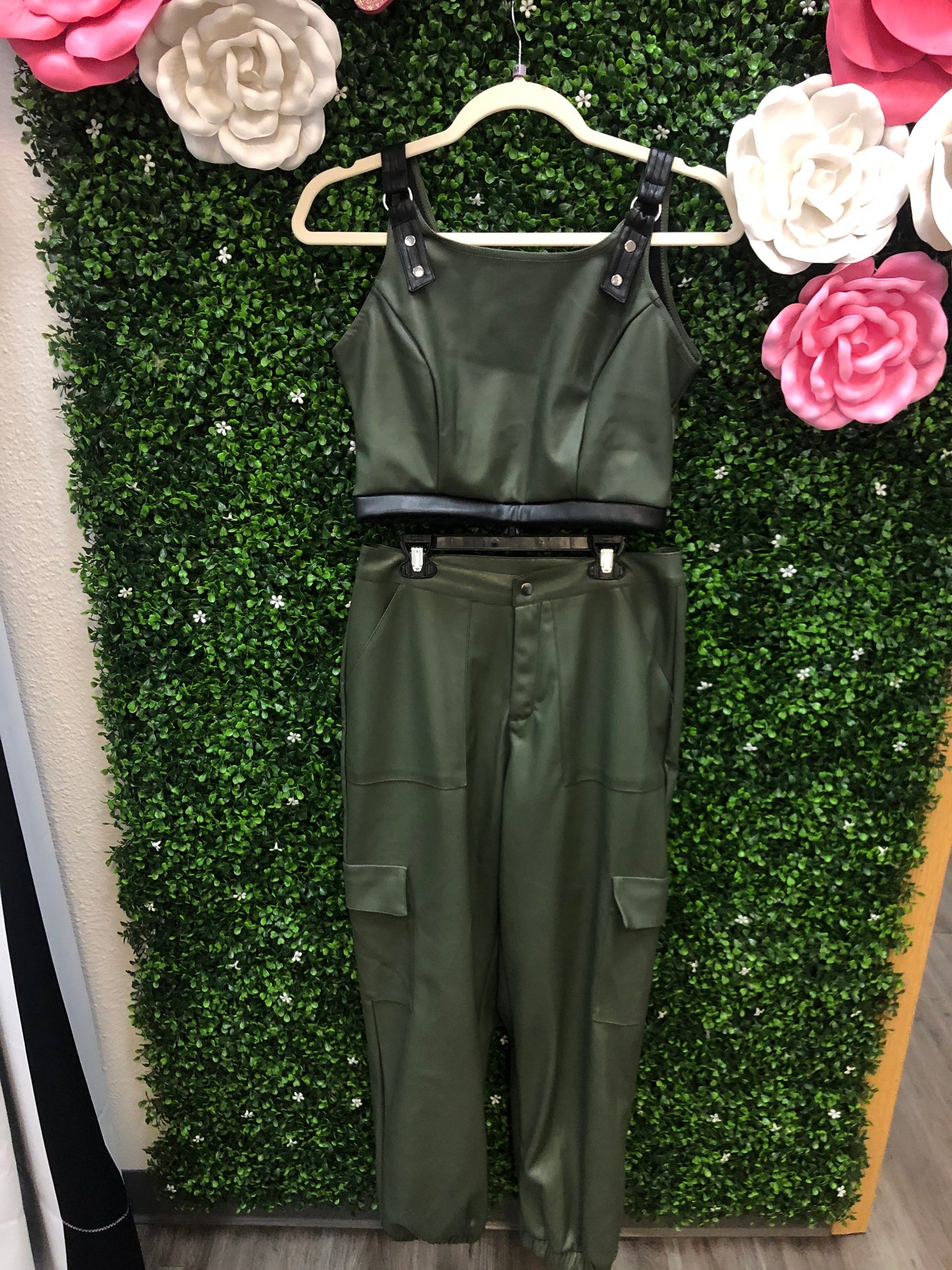 Adult Medium Army Green and Black Two Piece