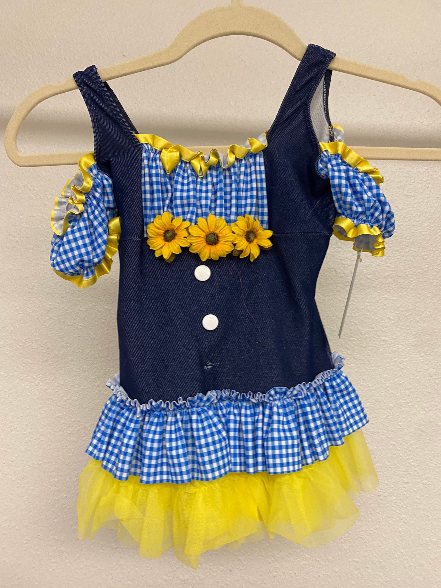 Child Small Blue Yellow Plaid Costume