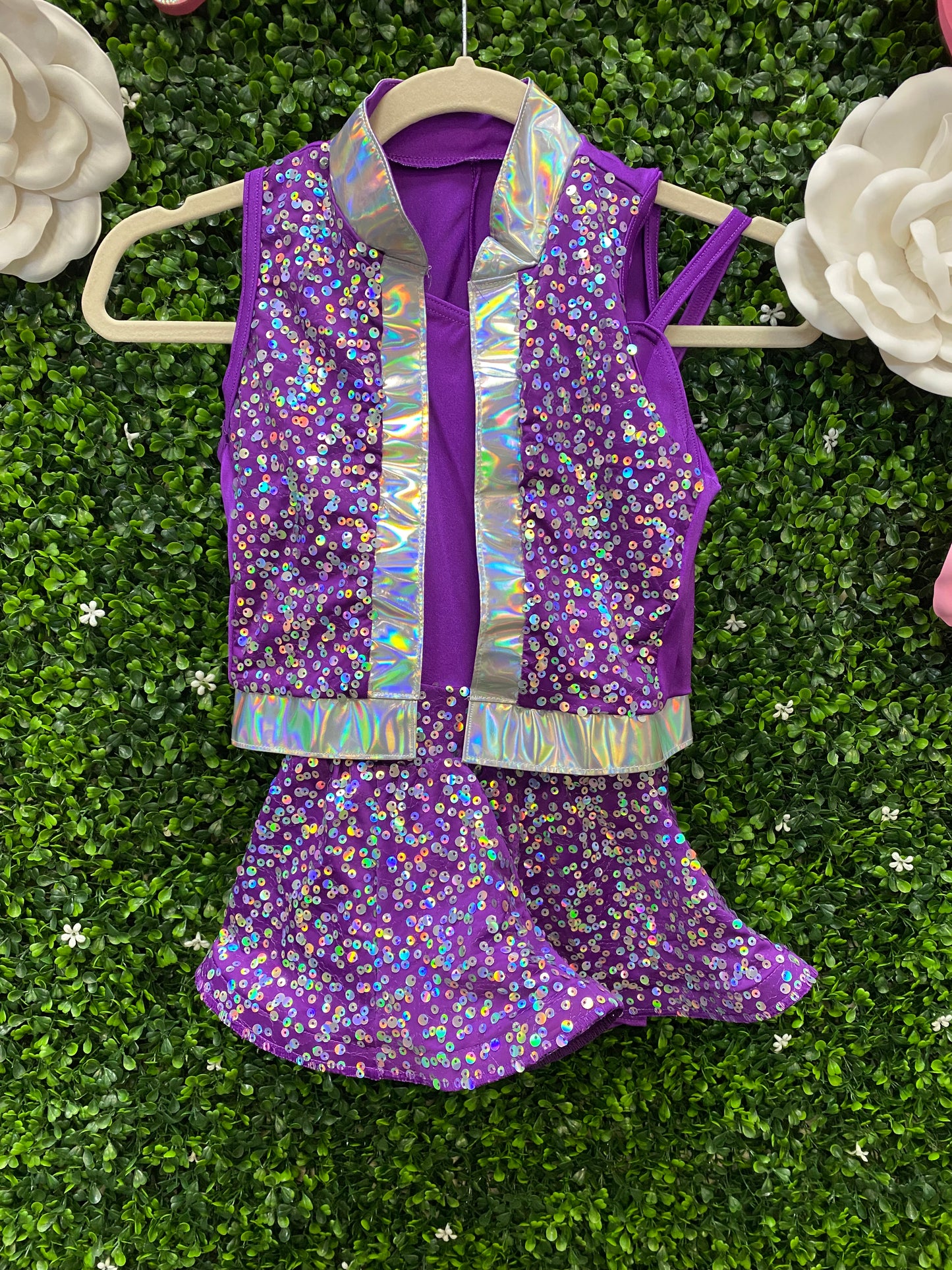 Child Intermediate Purple Sequin Vest and Dress