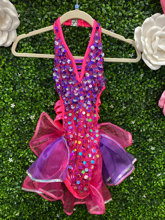 Child Large Pink Purple Sequin Costume