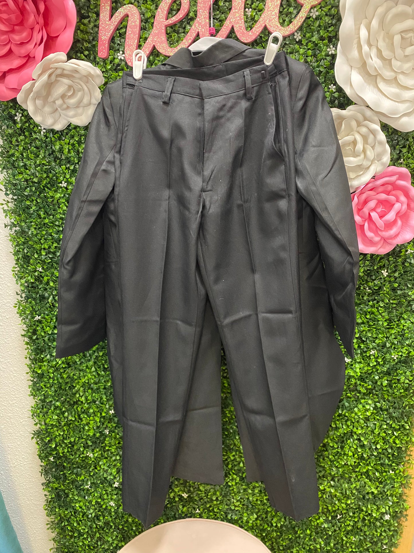 Adult X-Small 4 Piece Black and Silver Suit