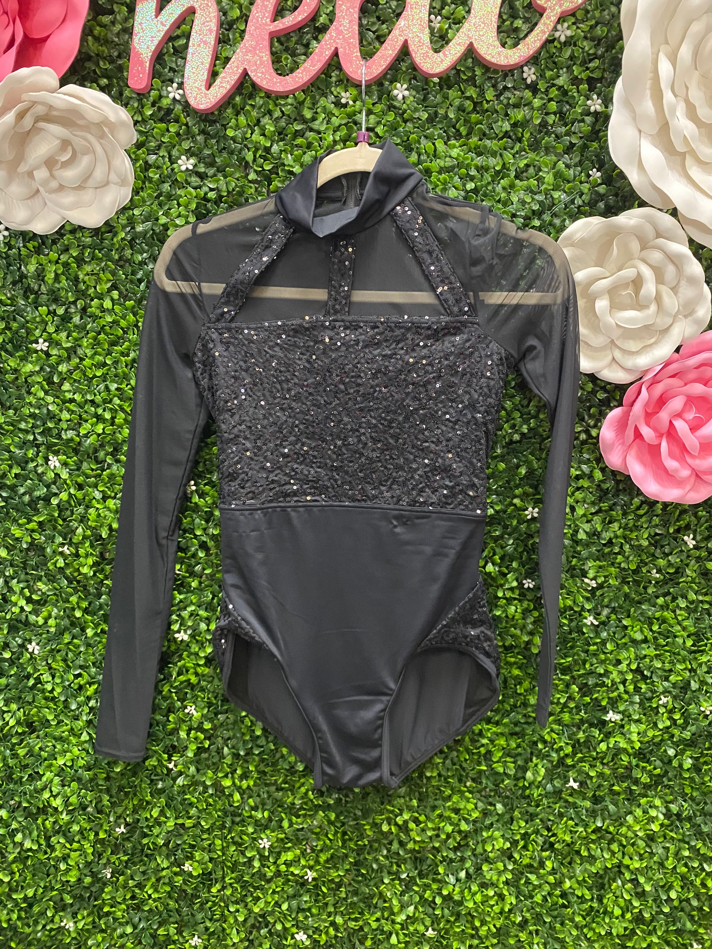 Adult Small Black Sequin Leotard