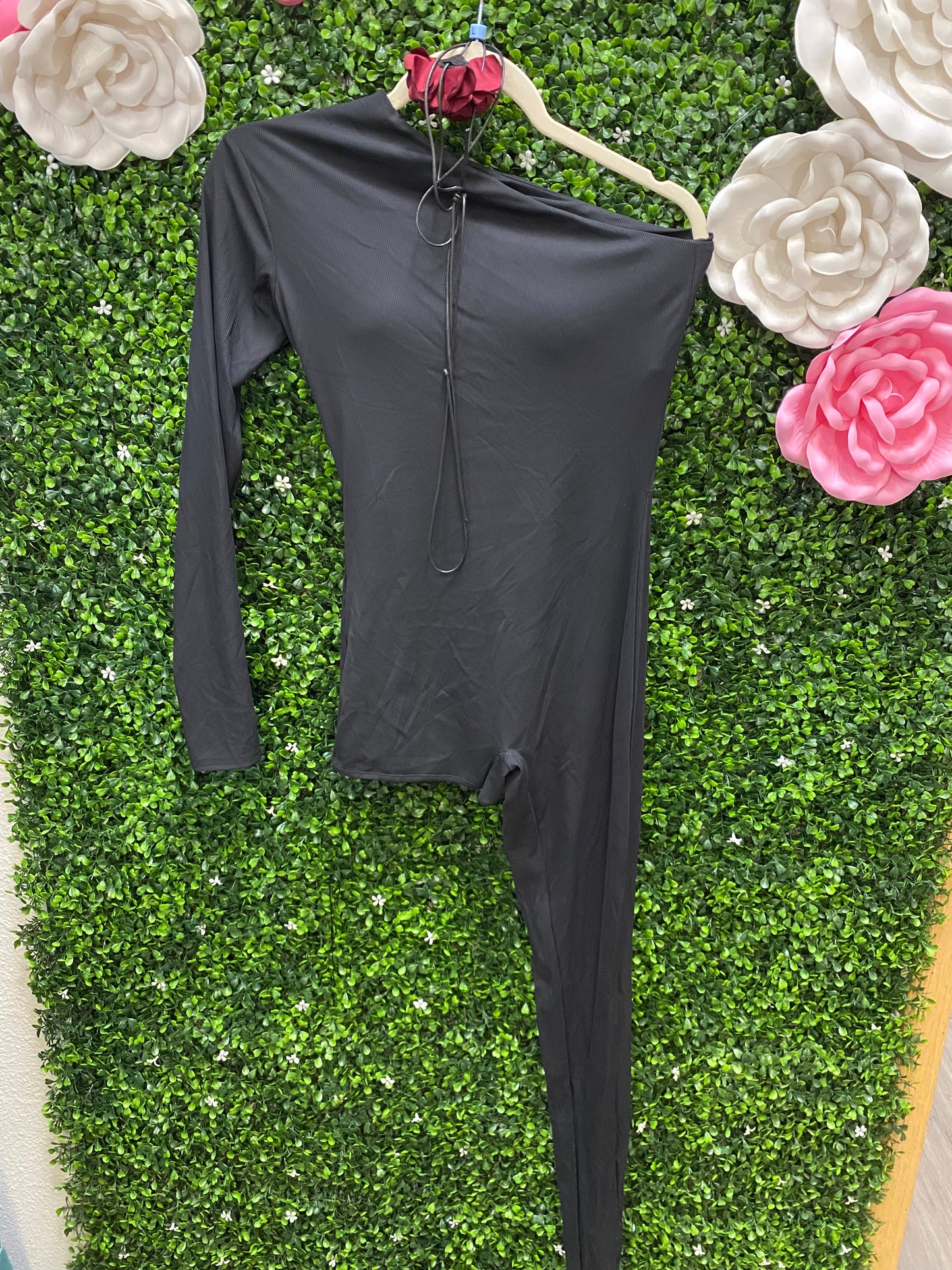 Adult Large Black One Leg One Arm Unitard