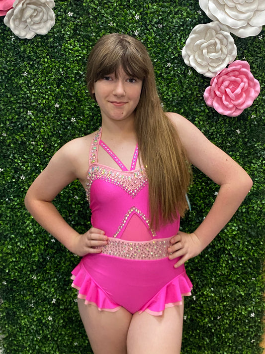 Child Large Pink Ruffle Skirt Costume