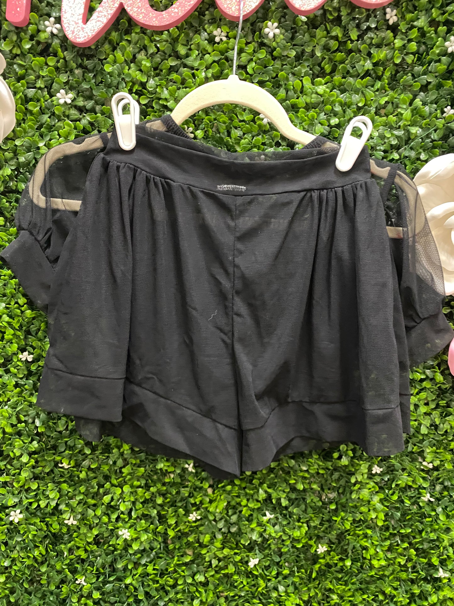 Adult Small Black Mesh 2 Piece