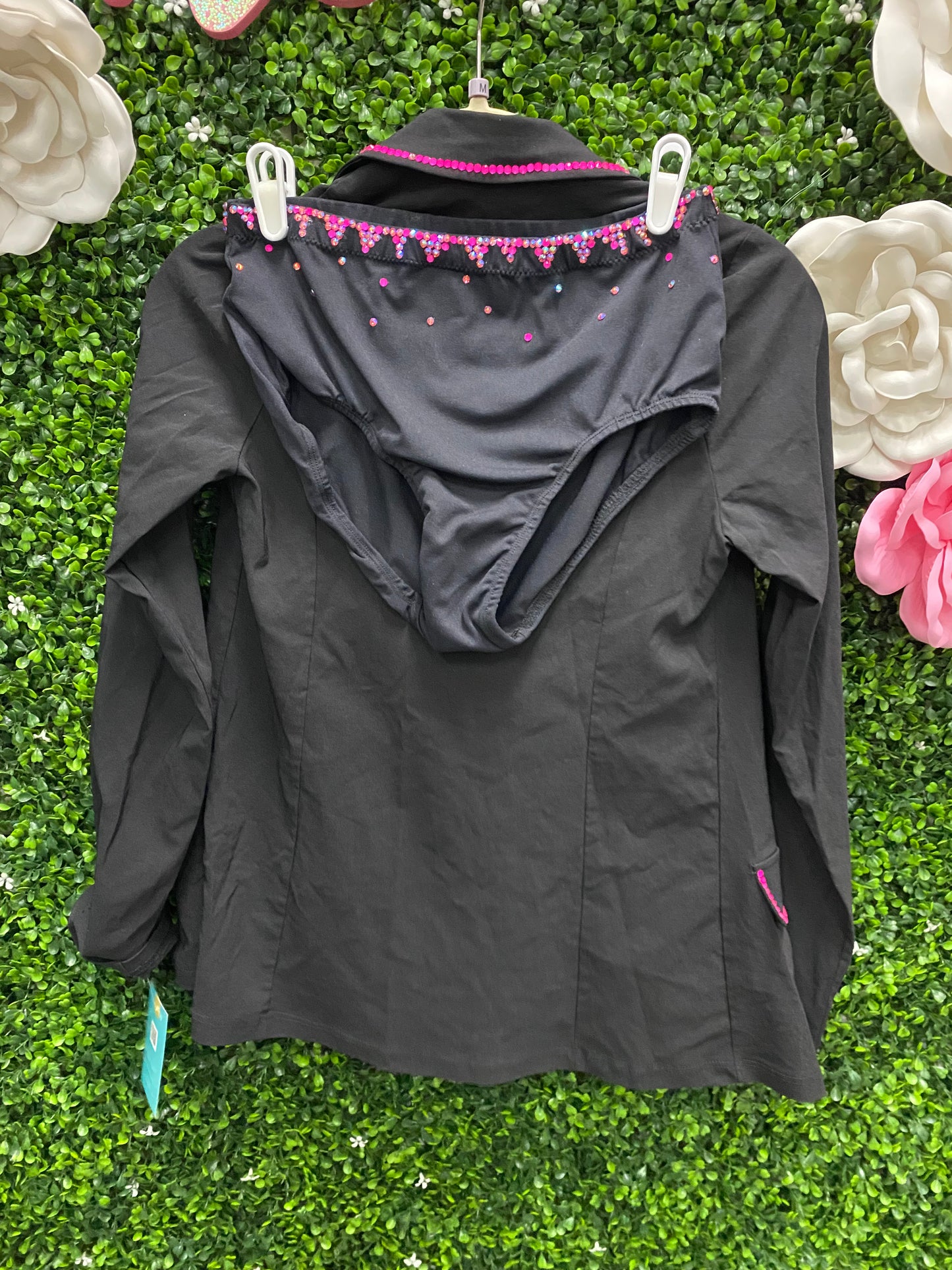 Adult Medium Three Piece Black Pink Stoned Brief Suit Costume