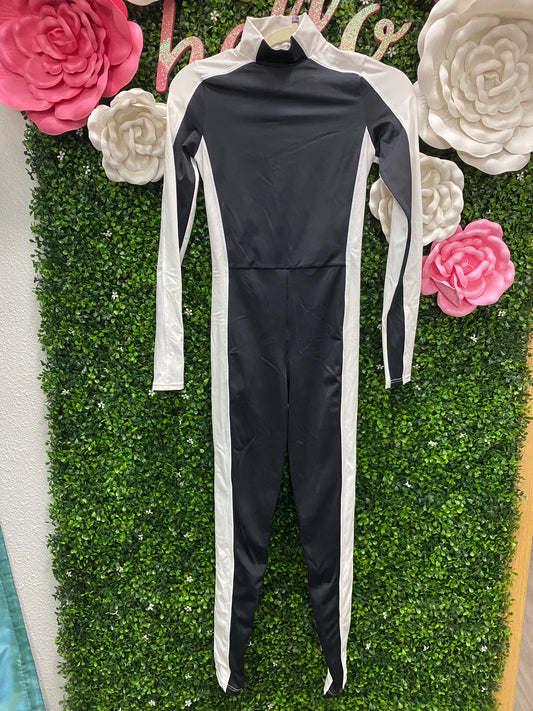 Adult Medium Black and White Unitard