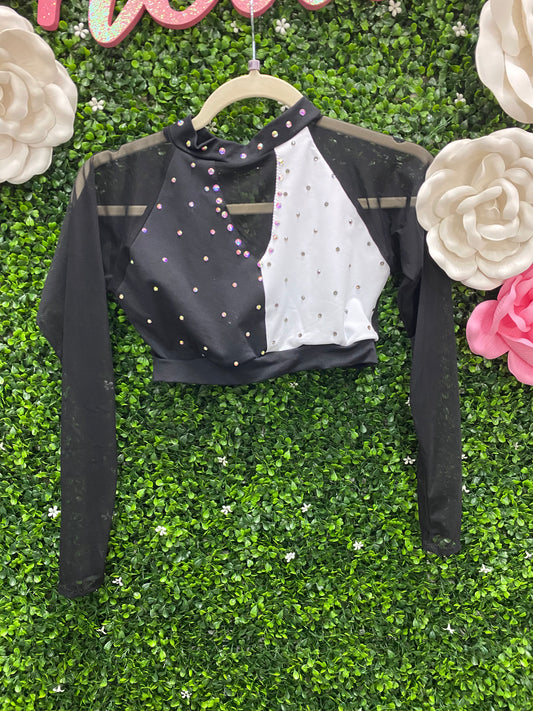 Adult Medium Black and White Costume Top